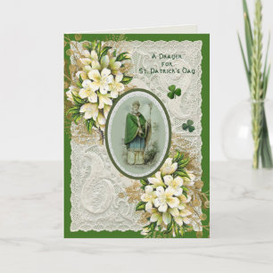 Religious St. Patricks Day Prayer Shamrocks Irish Holiday Card
