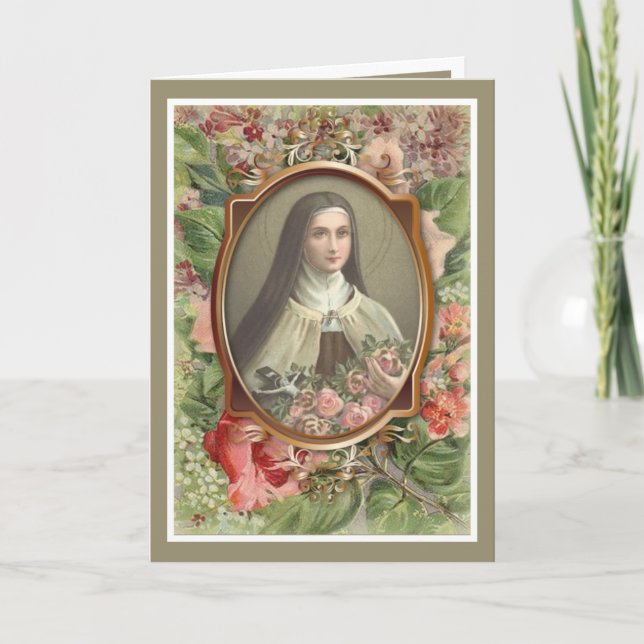 Religious St. Therese Carmelite Nun Vintage Card (Front)