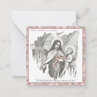 Religious St. Therese Catholic Nun Floral Card