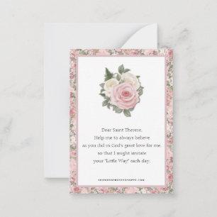 Religious St. Therese Elegant Prayer Roses Card