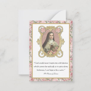 Religious St. Therese Elegant Prayer Roses Note  Card
