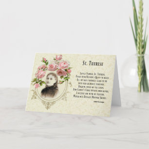 Religious St. Therese Poem Little Flower Holiday Card