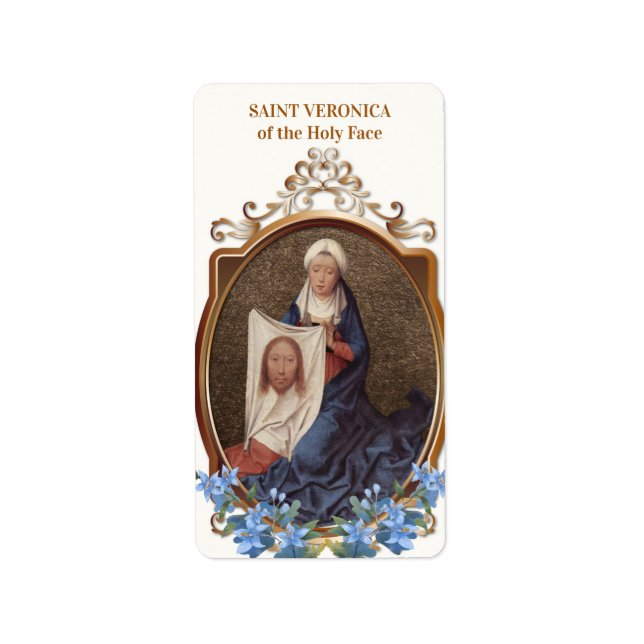 Religious St. Veronica of the Holy Face of Jesus Label (Front)
