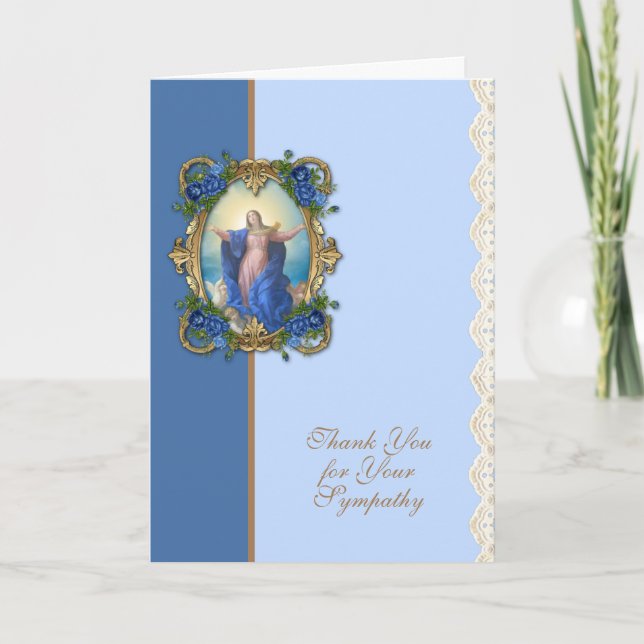 Religious Sympathy Funeral Thank You Virgin Mary (Front)