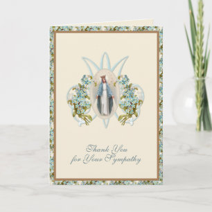 Religious Sympathy Funeral Thank You Virgin Mary Card