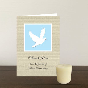 Religious Sympathy Thank You Note Card - Dove