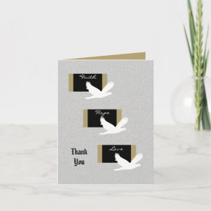 Religious Sympathy Thank You Note Card - Doves