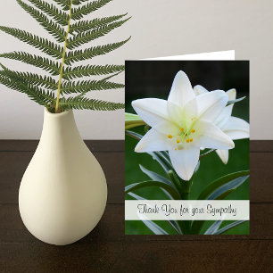 Religious Sympathy Thank You Note Card -- Lily