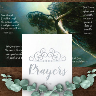 Religious Sympathy Thinking of You Prayers & Hugs  Foil Card