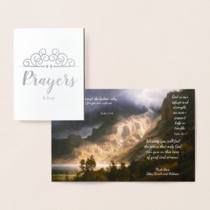 Religious Sympathy Thinking of You Prayers & Hugs Foil Card