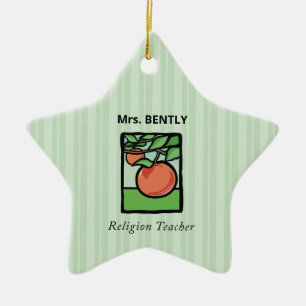Religious Teacher Thank You, Apple Ceramic Tree Decoration