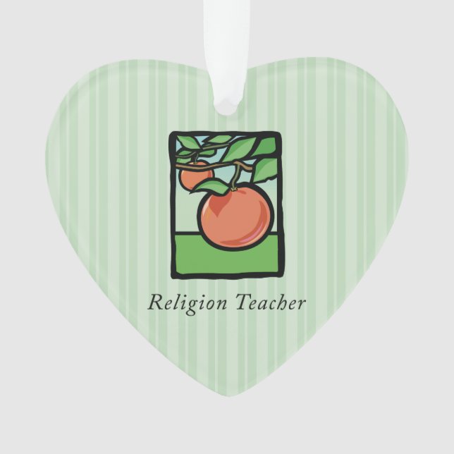 Religious Teacher Thank You, Apple Ornament (Front)