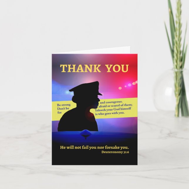 Religious Thank You for Female Police Officer Card (Front)