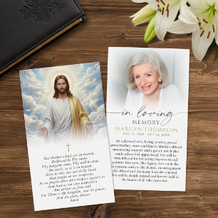 Religious The Lords Prayer Jesus Sympathy Card