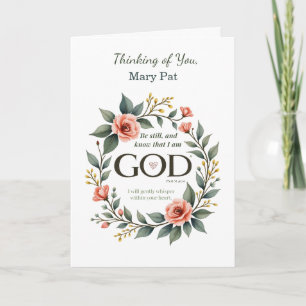 Religious Thinking of You Scripture Floral Wreath Card