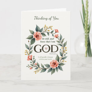 Religious Thinking of You Scripture Floral Wreath Card