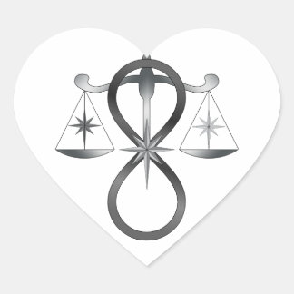 Religious Unity God Symbol Pagan Monochrome Heart Sticker