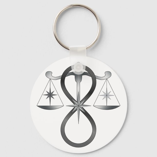 Religious Unity God Symbol Pagan Monochrome Key Ring (Front)