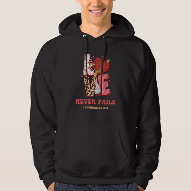 Religious Valentines Christian Bible Church Love N Hoodie (Front)