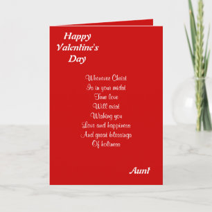 Religious valentine's day aunt holiday card