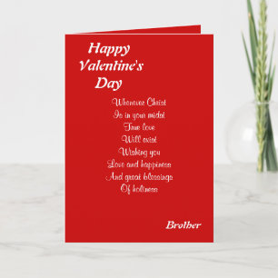 Religious valentine's day brother holiday card