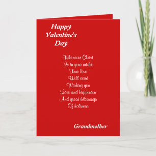 Religious valentine's day grandmother holiday card