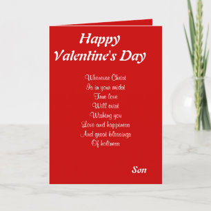 Religious valentine's day son holiday card