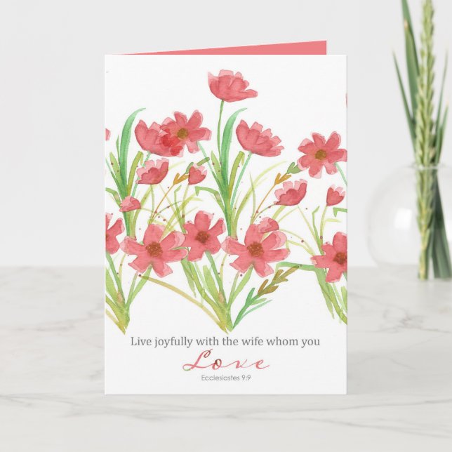 Religious Valentine's Day Wife Ecclesiastes 9   Card (Front)