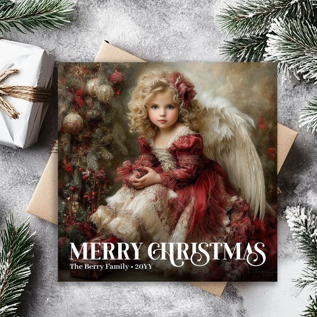 Religious Victorian Angel Classic Christmas Card (Religious Victorian Angel Classic Christmas Card)