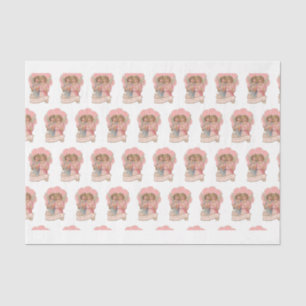 Religious Victorian Angels God Bless You Flower Tissue Paper