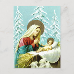 Religious Vintage Christmas Nostalgic Holiday Postcard