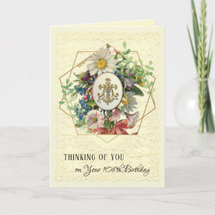 Religious Virgin Marian Cross Floral Birthday Holi Holiday Card