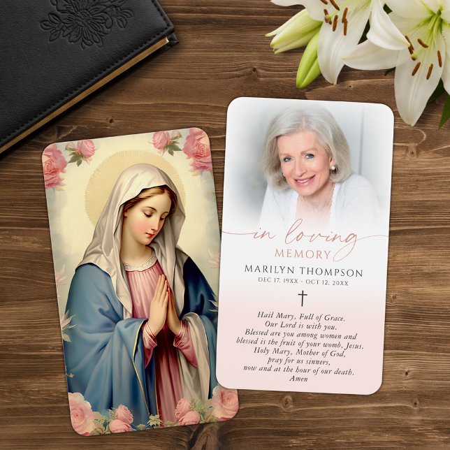 Religious Virgin Mary Cross Prayer Card (Creator Uploaded)