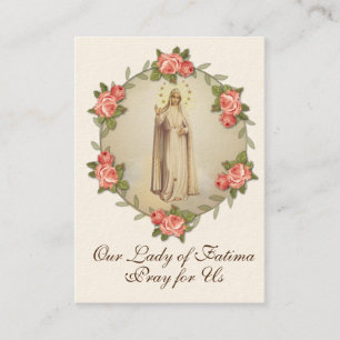 Religious Virgin Mary Fatima Catholic Prayer Business Card