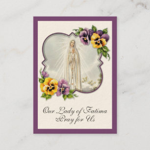 Religious Virgin Mary Fatima Catholic Prayer  Business Card