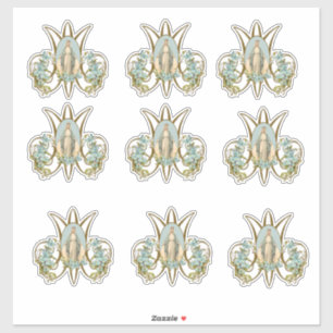 Religious Virgin Mary Floral Elegant Vinyl Sticker