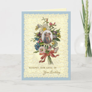 Religious Virgin Mary Flowers Catholic Birthday    Holiday Card