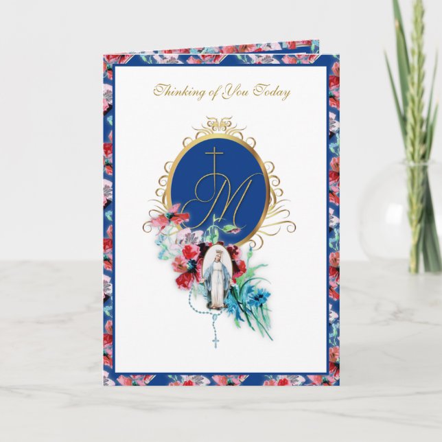 Religious Virgin Mary Friendship Rosary Catholic Card (Front)