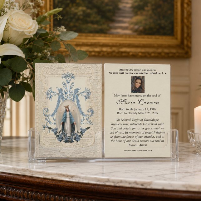 Religious Virgin Mary  Funeral Prayer  Place Card (Creator Uploaded)