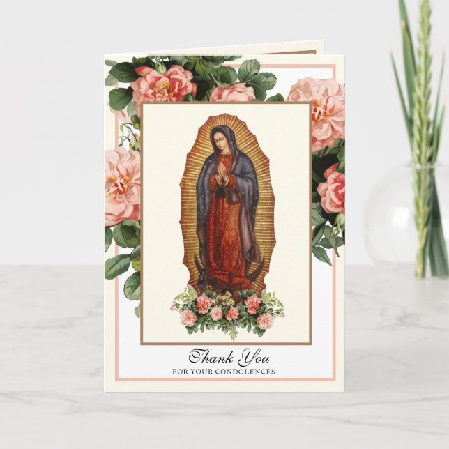 Religious Virgin Mary Guadalupe Catholic Funeral C Card (Front)