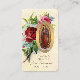 Religious Virgin Mary Guadalupe Catholic Funeral Enclosure Card