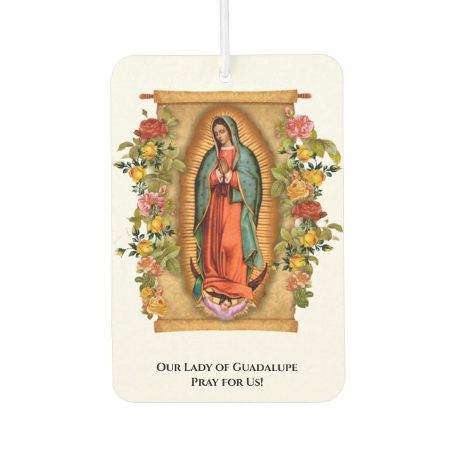 Religious Virgin Mary Guadalupe Catholic Spanish Car Air Freshener (Front)