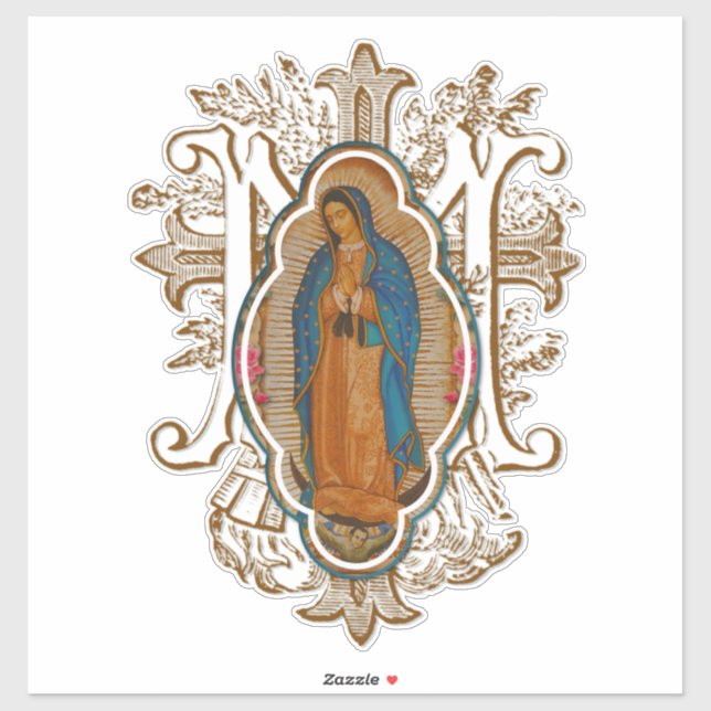 Religious Virgin Mary Guadalupe Spanish Sticker (Sheet)