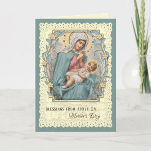 Religious Virgin Mary Jesus Catholic Mothers Day Holiday Card