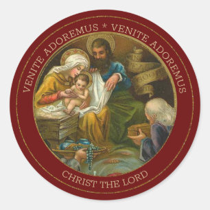 Religious Virgin Mary Jesus Joseph Wise Men Classic Round Sticker