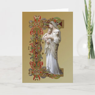Religious Virgin Mary Jesus Lamb Catholic Card