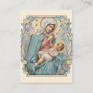 Religious Virgin Mary Jesus Memorare Prayer Holy  Place Card