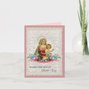 Religious Virgin Mary Jesus  Mothers Day Holiday Card