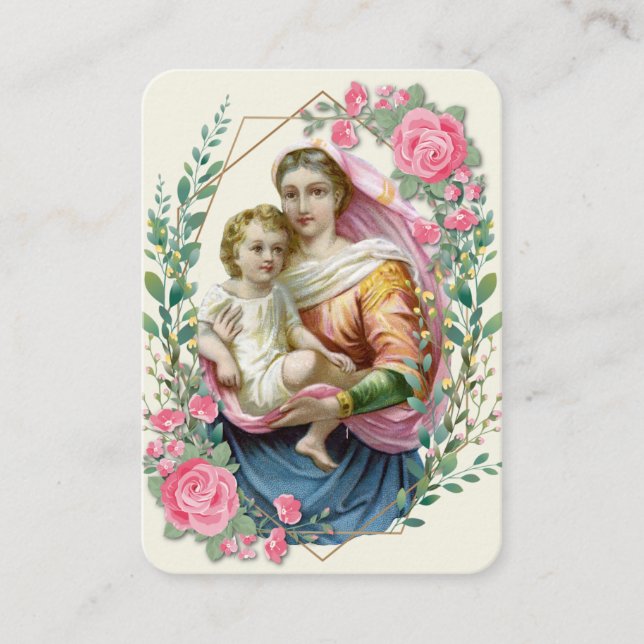 Religious Virgin Mary Jesus Purgatory Prayers Place Card (Front)