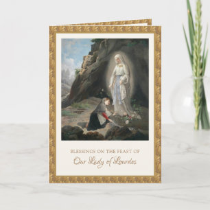 Religious Virgin Mary Lourdes St. Bernadette  Card
